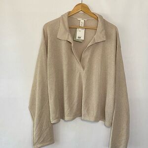 NWT H&M Soft Terry Long Sleeve Top - Size XXL
